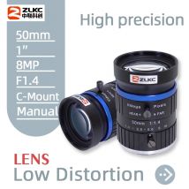 ZLKC C-Mount-Objektiv 50mm 8MP FA 1" Festbrennweite ITS-Kamera für CCTV mit geringer Verzerrung, manueller Blende, Maschinenvision, HD 8.0 Megapixel