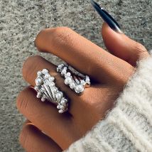 Verkaufen gut in Europa Amerika breite Version Perlen ringe für Frauen übertreiben klobige Mode Statement Schmuck Ring Trend Geschenk