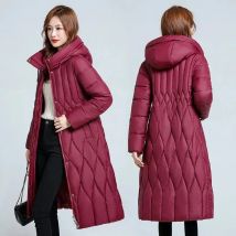 2025 Long Winter Over-The-Knee Overcoat Parka    Down Cotton-Padded Jacket Women's Plus Size 100 KG Slim Cotton-Padded Jacket
