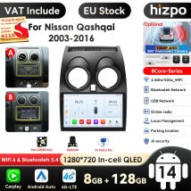Hizpo 8G+128 AI Voice Car Radio Android Auto Multimedia For Nissan Qashqai J10 2006 2007 2008-2013 Carplay 4G 2din GPS autoradio