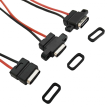 1-10 pz Tipo-C 2Pin Impermeabile Femmina USB-C Presa Porta Con Foro Per Vite Carica Veloce Interfaccia di Ricarica Connettore USB Con Cavo