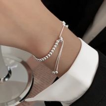 925 Sterling Silber Armband Perlen Einstellbar Geometrische Elegante Punk Für Frau Mädchen Mode Schmuck Geschenk Dropship Großhandel