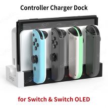 Controller-Ladestation, kompatibel mit Nintendo Switch OLED Joycons Ladestation für Nintendo Switch-Zubehör