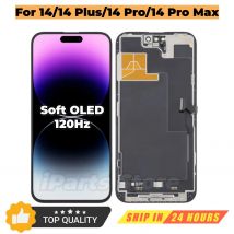 iParts Ersatz-Soft-OLED-LCD-Bildschirm-Display-Baugruppe für iPhone 14 Plus Pro Max 120HZ mit IC-Unterstützung, abnehmbare 3D-Touch-Teile DD