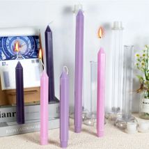 Hexagon Stripe Pole Acrylic Candle Mold Pointed Long Rod Making Set Geometry Candlestick Plastic Mould Home Party Art Decor Gift