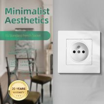 Lange elektrische Lebensdauer PC Flamm schutz platte europäischen Standard 86*86 Französisch Steckdose elektrische Steckdose