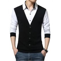 BROWON Brand Autumn Mens T Shirts Fashion 2025 Fake Two Designer Clothing Cool T-shirt Men Long Sleeve T Shirt Casual Male