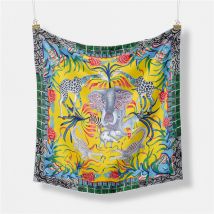 53cm Elephant Giraffe Zebra Square Scarf Brand Design Horse Luxury Silk Women Scarf Bandana Headband Fashion Hijab Neckerchief