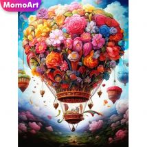 Momoart Blume Diamant Stickerei Pfingstrose Neuankömmling Diamant Malerei Heißluft ballon Bild Strass Mosaik Handwerk