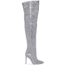 2025Women's New European and American Fashion Show Starry Sky High-heeled Rhinestone Pointed Nightclub Four Seasons Boots