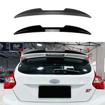 2011 To 2017 Ford Focus MK3 ST-Line ST Car Rear Trunk Roof Lip Spoiler Wings By High Quality ABS Gloss Black Carbon Fiber