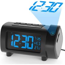 180 °   Projektion Wecker Radio Funktion Snooze Modus Elektronische Digital Wecker USB Lade Schlafzimmer Nachttisch Uhr