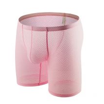 Männer Unterwäsche Homosexuell Durchsichtig Boxer Shorts Beutel Slips Lange Bein Badehose Elastische Boxer Hombre Atmungsaktive Unterhose Knickers