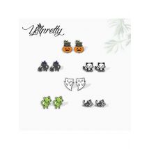 2021 New Halloween Skull Witch Ghost Cat Epoxy Stud Earrings Handcraft Acrylic Stud Earrings