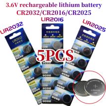 5 Stück 3,6 V LIR2032 LIR2016 LIR2025 wiederaufladbare Knopfzellen LIR 2032 Knopfzellen CR2032 CR2025 CR2016 Uhrenbatterien