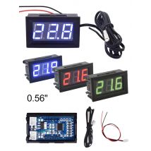 0.56 Inch DC 5-12V Digital Thermometer LED Red Blue Green Car Incubator Aquarium Temperature Detector Meter with Probe Sensor