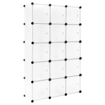Scarpiera Scarpiera bianca 15 cubi Scaffale fai da te Guardaroba Divisorio per soggiorno Camera da letto Corridoio Organizzatore di stoccaggio