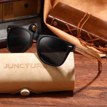 JUNCTURE Mode Bambus Holz Vintage Quadrat Sonnenbrille Männer Frauen Luxus Marke Designer Sonnenbrille Holz Fahren UV400 Brillen