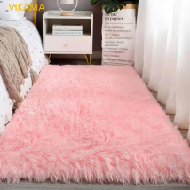VIKAMA semplice lana di seta peluche tappeto camera da letto soggiorno coperta da letto tinta unita coperta morbida di alta qualità camera tavolino Mat
