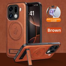 For OPPO Find X9 Pro Leather Stand Case for OPPO Find X 9 X9pro Magnetic Magsafe Wireless Charging Shockproof Protection Cover