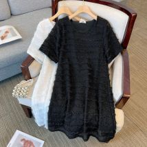 150kg plus Größe Frauen Büste 150cm Sommer lose Spitze Kleid 5xl 6xl 7xl 8xl 9xl