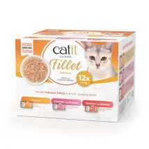 Catit Cuisine Fillet Pollo Desmenuzado para Gatos Pack Variado - 12 x 75 g