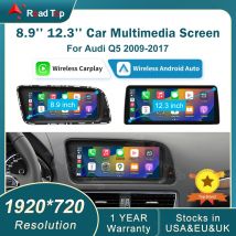RoadTop 12,3 pulgadas inalámbrico CarPlay Multimedia pantalla ultrafina Android Auto para Audi Q5 2009-2017 función Airplay Autolink