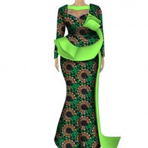 Bintarealwax African Women Outfits Set Bazin Riche Hollow Sexy Top and Skirt Kanga Clothing 2 Pieces Customize Skirts Sets WY243