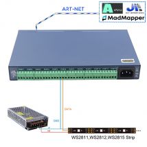 12Port Artnet zu Spi Pixel Controller Madrix und 12240Pixel steuern ws2811 ws2812 dmx512 für LED-Streifen licht