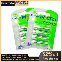 8PC PKCELL AA Battery 2200mah AA Rechargeable Battery 1.2v NI-MH Batteries and 2PC Battery Box for For Mouse Remote control Toys