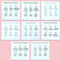 50PCS 6,5x6,5 cm Verschiedene Sprachen Angepasst Platz Weiß Braun Einsätze Karte Pflege Anleitung Für Schmuck DIY Zubehör