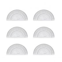 10Pcs Geometry Protractor Ruler Half Round Plastic Math Measuring Tool 180 Degree Accurate Scale for Homework Drawing Technical