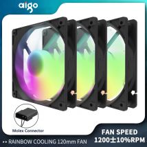 Aigo PC-Gehäuselüfter Ventiladores 120 mm Molex 4-polige Schnittstelle CPU-Wasserkühler Gabinete Gamer RGB Rainbow Cooling Kit Fans Ventilador