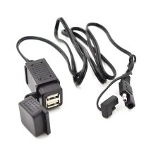 100cm Adapter kabla SAE na USB 3.1A Wodoodporny zestaw motocyklowy z podwójną ładowarką USB Podwójne gniazdo zasilania do telefonu Tablet GPS