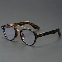 Designer-Nischenbrillengestell für Herren, Retro-Doppelstrahl, dickes, breites Gesicht, modische und künstlerische Vollformat-Flachlichtbrille