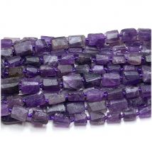 Veemake Natural Raw Mineral Dark Purple Amethyst Nugget Free Form Loose Rough Matte Faceted Beads 07806