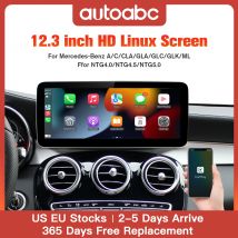 Receptor de Radio Multimedia inalámbrico Carplay/Android Auto con pantalla táctil de 12,3 pulgadas para Mercedes Benz GLA CLA GLC GLK ML W205 W176 C117