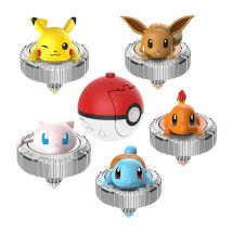 Echtes Lingdong Pokemon Gyro Spielzeug für Kinder Fantasy Pikachu Charmander Zugschnur Kampf Spinning Combat Komplettset Geschenke