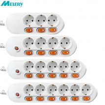 Presa multipla Protezione contro le sovratensioni Spina UE Prese a 3/5/6 vie Prolunga elettrica Prese 16A Interruttori di controllo indipendenti Cavo da 1,5/2 m