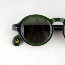 Occhiali da sole vintage di tendenza della moda di lusso FOYGEL Solido acetato spesso UV400 Polarizzato Retro Rotondo Stile occhio di rana Qualità originale