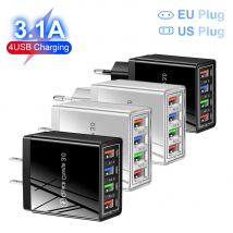 Ładowarka USB z wtyczką EU US Multi Port 4 USB Szybkie ładowanie do telefonu Adapter Tablet Przenośna ładowarka ścienna Szybka ładowarka do Poco