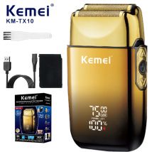 Kemei TX10 Elektrorasierer Haar wiederaufladbarer Bartfolienrasierer für Männer Glatze Rasieren für Männer Maschine