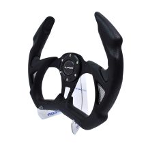 Universelles 350 mm klassisches schwarzes Lenkrad aus PVC und PU-Material für flache Halterung im Racing-Stil