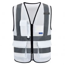 AYKRM 21 Farben (XS-8XL) Hi Vis Viz Warnwesten mit hoher Sichtbarkeit und reflektierender Reißverschlusstasche, Sicherheitswesten, Jacken- und Arbeitskleidungswesten