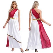 Frauen Halloween Antike griechische römische Athene Göttinnen Gottheit Königin Cosplay Kleid Kirche Chor Anbetung Robe Chiffon Toga Tunika