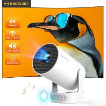 Projektor Magcubic Android 14 8K 1280*720P HY300 Pro + Dual Wifi 290ANSI 180 ° elastyczny przenośny projektor kina na świeżym powietrzu z obsługą BT5.0