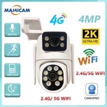 Telecamera IP WIFI 4MP 3G 4G SIM Card PTZ Telecamere di videosorveglianza 4MP Esterna Doppia lente ZOOM Allarme Colore Notte Camhipro App