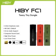 HiBy FC1 Tipo C USB DAC Cuffie AMP Decodificatore audio HiFi Dongle Uscita da 3,5 mm PCM384kHz/32bit CS46L41 per Android iOS Win10 Mac