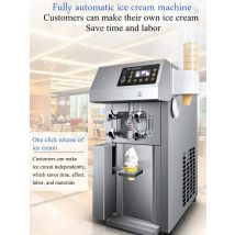 220V Small Ice Cream Machine, Tricolor Ice Cream Maker, Commercial Stainless Steel Desktop Sweet Cone, Freezing Equipment