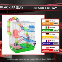 Pawhut Gabbia per criceti per roditori con ruota tubolare e abbeveratoio